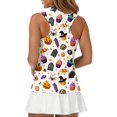 thumbnail image 6 of Women's Halloween Golf Shirt Sleeveless Collared Zip Up Tank Tops, Halloween Print Athletic Shirt for Themed Rounds White L, 6 of 6