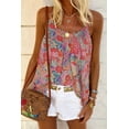 thumbnail image 4 of Women's Multicolor Spaghetti Straps Floral Print Sleeveless Top, 4 of 5