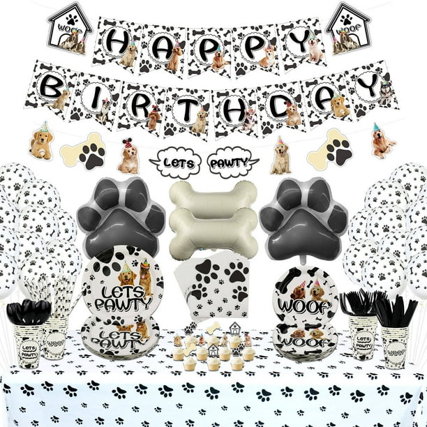Dog Party Supplies Doggy Themed Tableware Party Pack for Puppy, Dog