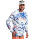 thumbnail image 1 of Camisa HUK con estampado de persecución estándar para hombre, manga redonda, 1 of 4