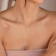 thumbnail image 3 of Gold Cross Necklace with Crown Charm for Women Trendy Dainty 18K Gold Plated, 3 of 5