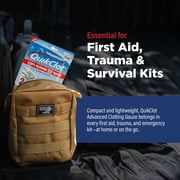 Adventure Medical Kits QuikClot Advanced Clotting Gauze - Stops Bleeding Up to 5x Faster Than Standard Gauze - Kaolin Hemostatic Dressing - For First Aid Kits & Survival Gear - 3 x 24 (2 Strips)