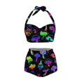 thumbnail image 3 of Conjunto de bikini Yewattles, traje de baño halter de cintura alta para mujer, 3 of 7