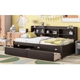 thumbnail image 6 of Twin Bed With Side Bookcase, Drawers ,Espresso, 6 of 9