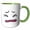 Green/White, variant on 3drose, Sick and Tired Face Emotions, 11oz Two-tone Black Mug