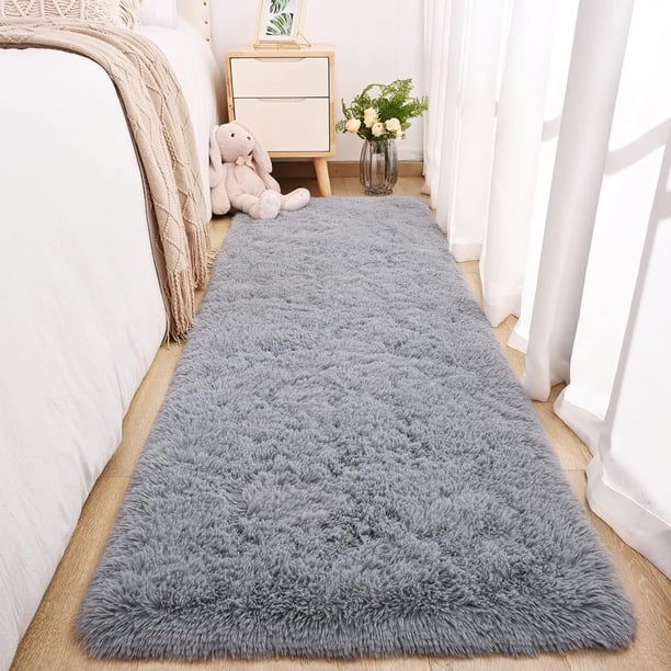 Alfombra de Pasillo Merelax Suave y Esponjosa 2x8 Gris
