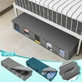 thumbnail image 1 of mfyjkho Paquete de 2 contenedores de almacenamiento debajo de la cama, de tela no tejida con asas reforzadas, diseño plegable para organizar mantas, edredones y ropa, color negro, 1 of 4