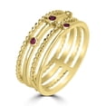 thumbnail image 2 of Gemistry Waverly 14k Gold Ruby Gemstone 4 Row Stackable Ring, 2 of 4