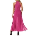 thumbnail image 3 of INSPIRE CHIC Women's Dressy Jumpsuit Halter Neck Sleeveless Elegant Formal Wide-Leg Jumpsuit L Hot Pink, 3 of 6