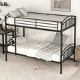 thumbnail image 5 of Twin Over Twin Metal Bunk Bed - Black, Convertible to 2 Beds, 250LBS+350LBS Capacity, Safety Guardrails, 5 of 19