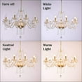 thumbnail image 3 of Datingday 10 Bulbs K9 Crystal Chandelier Modern Luxurious Crystal Chandelier for Dining Room,Gold Color Glass Ceiling Pendant Lamp for Living Bedroom Lighting Hall Balcony (10 Bulbs), 3 of 7