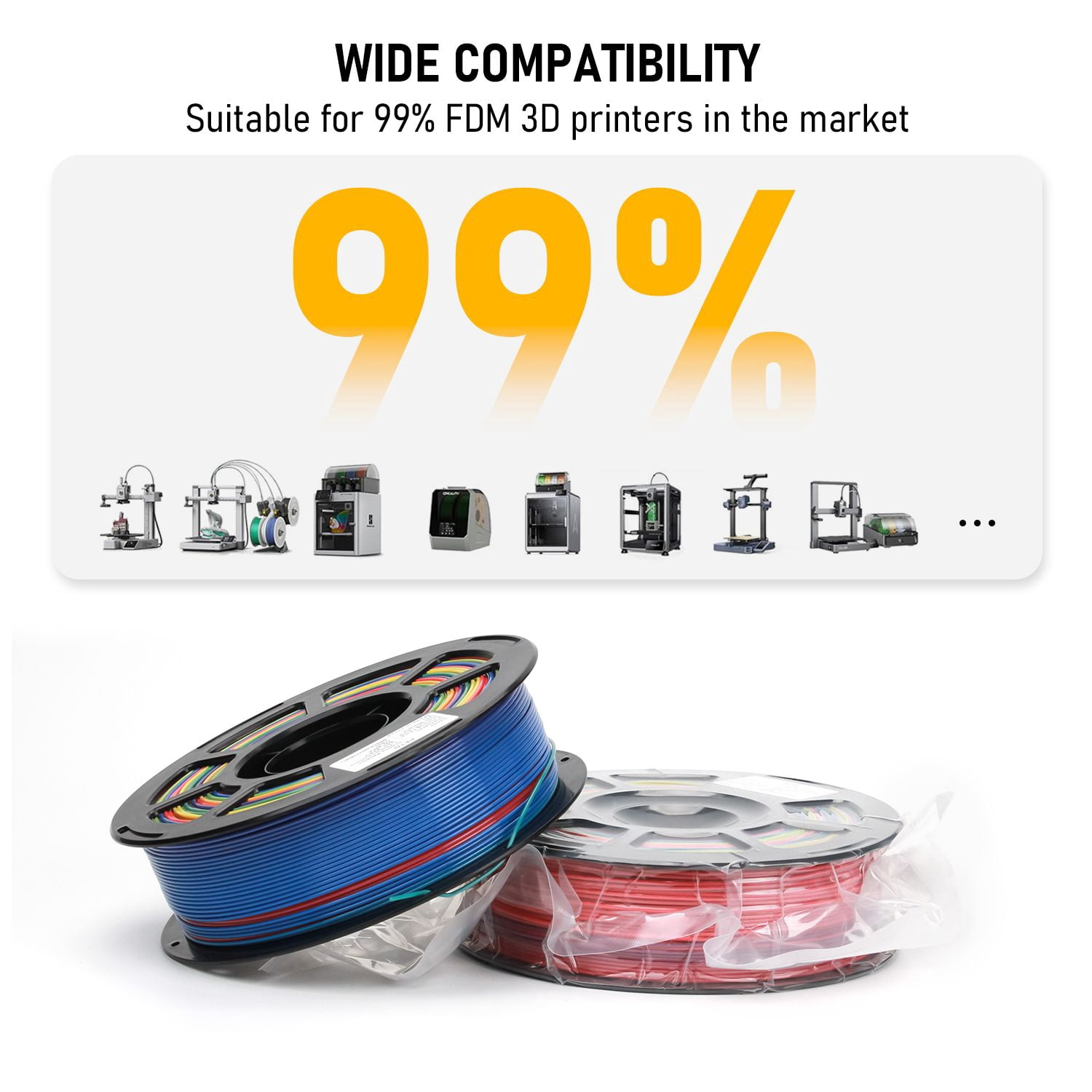 Brakzilon PETG 3D Printer Filament 1.75mm Rainbow Multicolor 1KG Dimensional Accuracy +/-0.02mm for FDM Printer