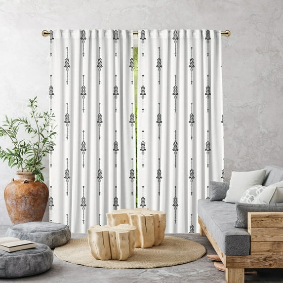 3S Brother's Home Décor Curtains BOHO Design Set of 2 Panels Velvet Look Hanging Back Tap and Rod Pocket Décor Nursery Room Bedroom Kitchen Window - Made in Turkey 35White (52"Wx72"L)