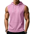 thumbnail image 3 of LWavelet Hooded Tank Tops for Men Loose Fit Breathable Sleeveless Shirts Casual Athletic Running Tops with Hat, 3 of 7