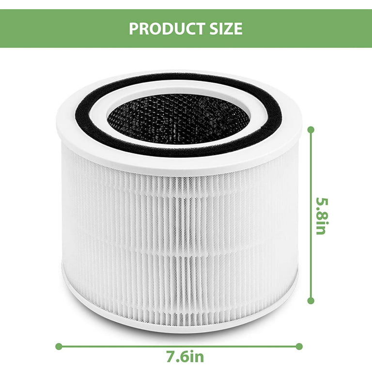 LEVOIT Core 300 Air Purifier Replacement Filter, Core 300-RF (Toxin  Absorber) & LV-H132-RF 2 Pack Replacement, 3-in-1 Nylon Pre, True HEPA