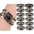 thumbnail image 3 of Dengmore Bracelet Libra 12 Constellation Bracelet Charm Leather Rope Bracelet Ladies Men Hand Woven Rope Bracelet Punk Chain Cuffs, 3 of 5
