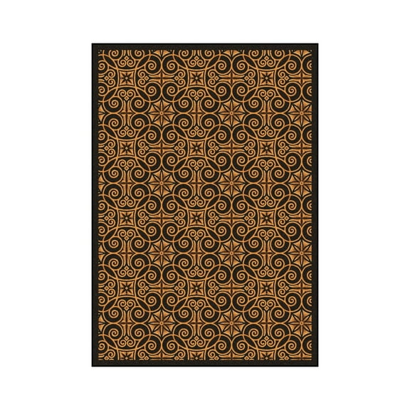 Antique Scroll 7'8" x 10'9" Area Rug In Color Brown