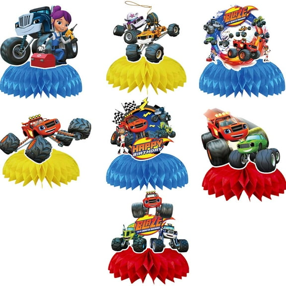 Blaze and the Monster Machines Honeycomb Centerpieces Table Toppers Decorations for Birthday Party Decor Supplies