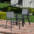 thumbnail image 4 of Hanover Cameron 9-Piece Modern Outdoor Dining Set | 8 Stackable Sling Chairs | 40'' x 94'' Expandable Table | Durable, Weather Protected Aluminum Frame | Gray | CAMDN9PC-GRY, 4 of 16