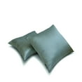 thumbnail image 3 of The HomeCentric Plain Pillow Covers Smoky Green Pack of 2, 20"x20" (50x50 cm) Pillow Covers, Art Silk Plain & Solid Throw Pillows For Sofa, Solid Pattern Modern Style - Smoky Green Luxury, 3 of 5