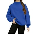 thumbnail image 1 of Sudadera con capucha de manga larga para niña, color liso, con abertura en el bajo y cierre de hebilla, de poliéster, talla mediana y grande, 1 of 8