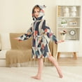 thumbnail image 4 of FORMRS Niños Bathrobe Unisex Hooded Robe Soft Plush Pajamas Sleepwear, Size 7-9T, Geometric Pattern, 4 of 7