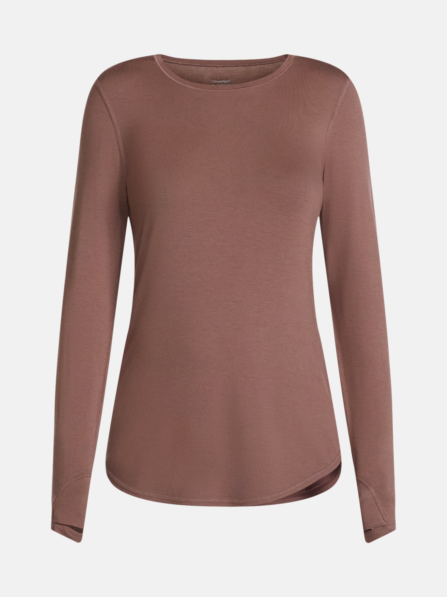 ClimateRight by Cuddl Duds Women’s Mild Essential Base Layer Livaeco Jersey Long Sleeve Crewneck Thermal Top, Sizes XS-4X