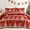 Trees Red, variant on Exclusivo Mezcla Christmas Twin Size Comforter Set, 2 Pieces Reversible White and Rust Red Striped Bedding Comforters, Printed Reindeer Snowflakes Pattern