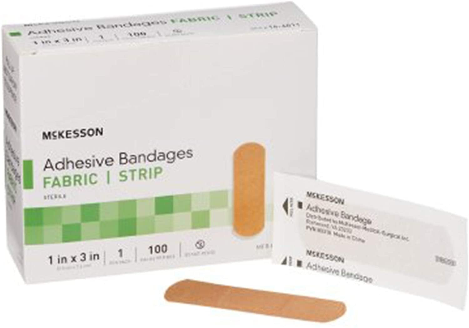 AMZ Pack of 2400 Tan Adhesive Fabric Strips 1" x 3" Stretchable