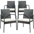 thumbnail image 4 of Resenkos 4 Pieces Patio Wicker Rattan Dining Set with Comfy Cushions, Patio Furniture Set, Outdoor Patio Rattan Dining Chairs Cushioned Sofa for Garden Outside, 4 of 8