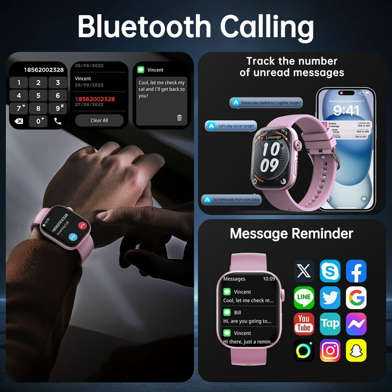 STA Smart Watch,IP68 Waterproof Smartwatch for Women Men 180+ 