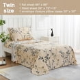 thumbnail image 2 of Floral Printed Sheet Set King Soft Microfiber Botanical Bed Sheets Extra Deep Pocket Pieces, 2 of 6