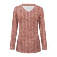 thumbnail image 5 of Weikingp Plain V Neck T Shirts Women Womens Long Sleeve Tops Summer Top Women Basic Long Sleeve Shirts For Women Thin Long Sleeve Shirts Women Red S, 5 of 5