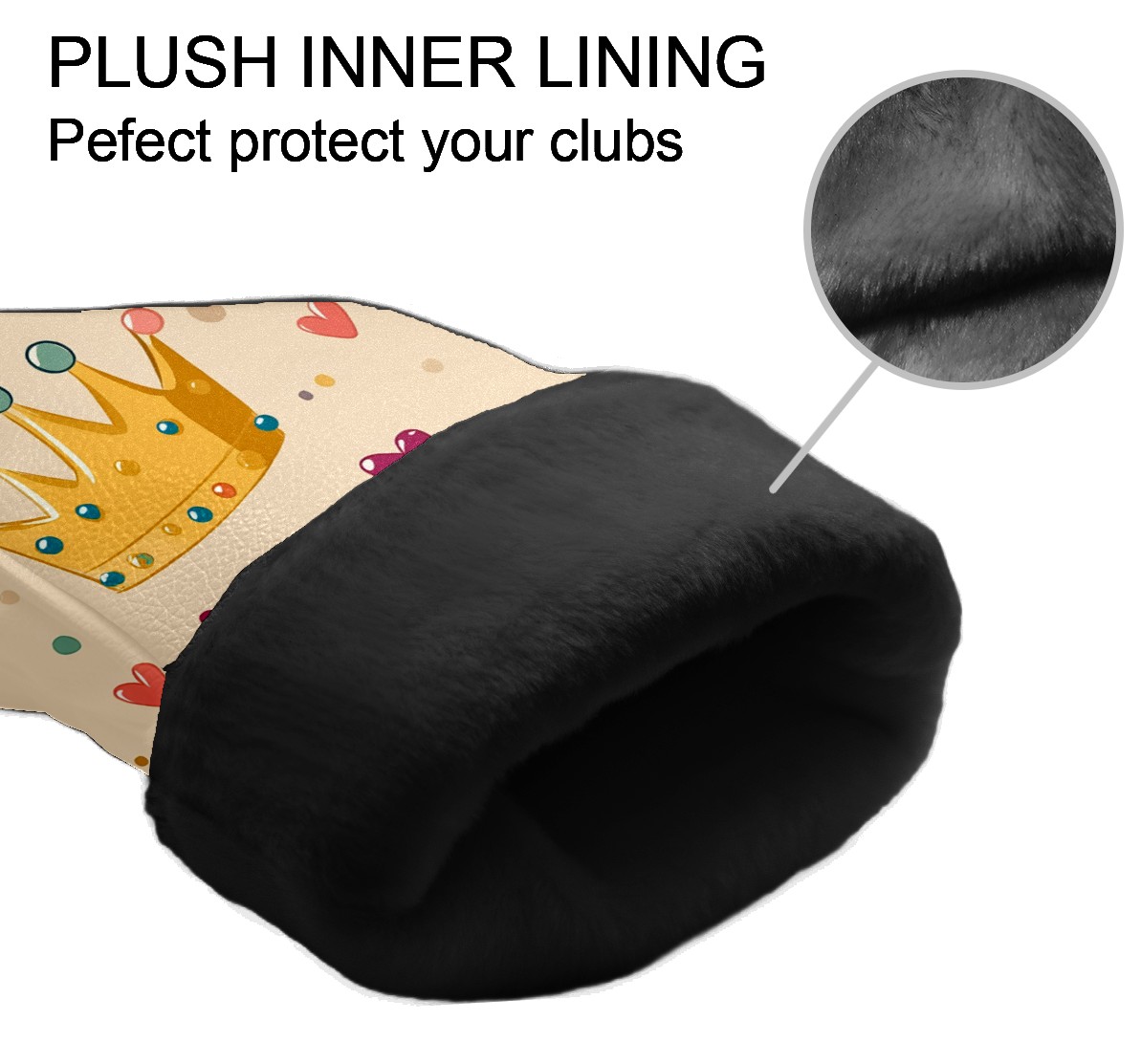 Golf Club Covers, YellowCrownHearts Premium PU Leather Driver Hybrid Putter Head Covers with Velvet Lining, Waterproof Golf Gifts for Men Women