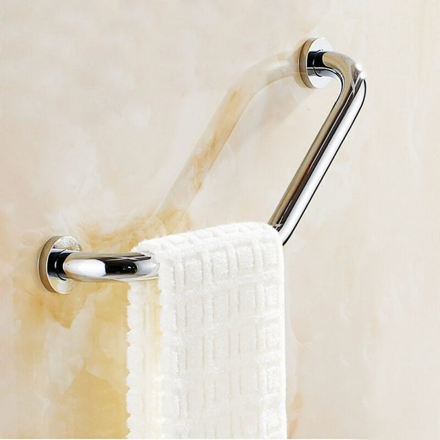 Barras de agarre en ángulo para ducha Manija de seguridad para baño de 17.3 pulgadas, brazo para bañera Barra de agarre seguro Barras antideslizantes de acero inoxidable 304 montadas en la p