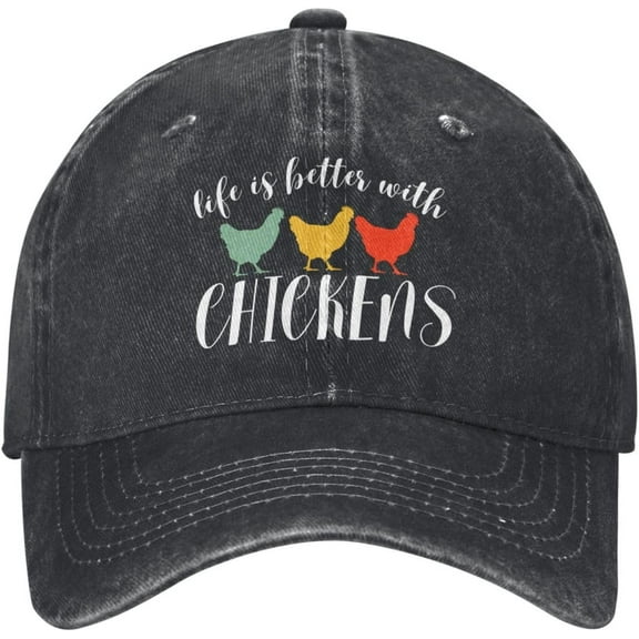 Maikeway Life is Better with Chickens Hats Denim Cap