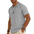 thumbnail image 2 of Mens Linen Polo Shirt Short Sleeve Summer Beach Vacation Shirt Casual Lightweight Button Henley Top, L, 2 of 9