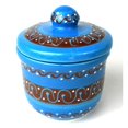thumbnail image 1 of encantada MC094T Handmade & Fair Trade Sugar Bowl - Azure Blue, 1 of 1
