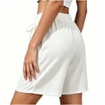 thumbnail image 5 of Feancey Womens Lounge Pajama Shorts Waffle Knit Loose Wide Leg Shorts Drawstring Elastic Waist Sleep Short Pants Summer Shorts White M, 5 of 7