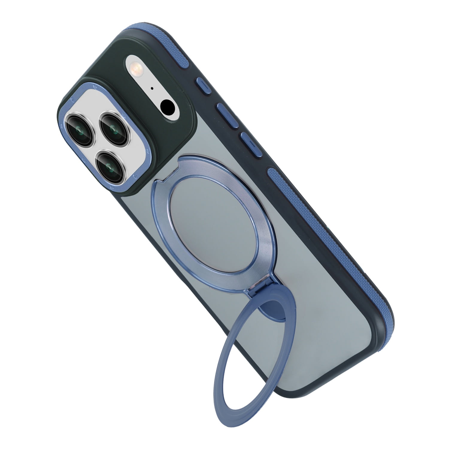 Matte Transparent Protective Cover with Wireless Charging Support for iPhone 17 Pro Max - Blue