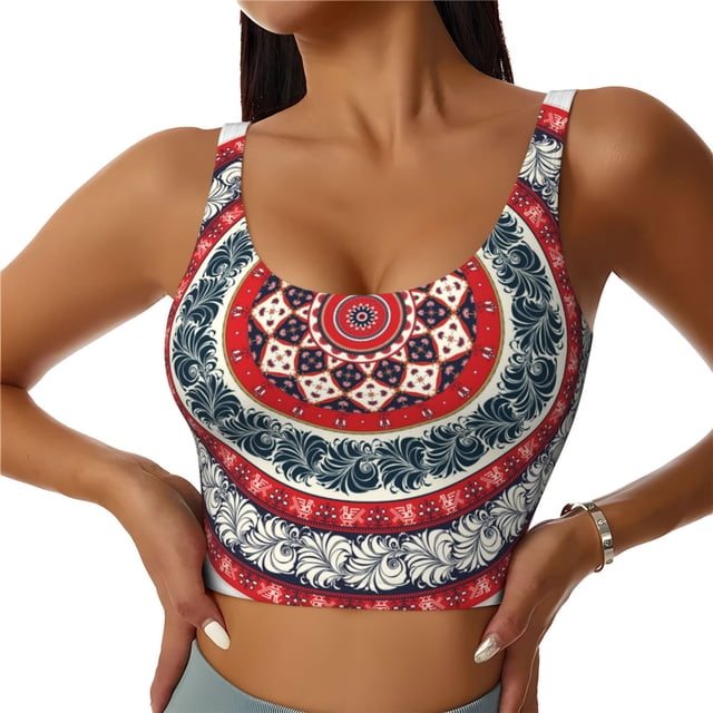 Balery Round Design Sujetadores deportivos con espalda cruzada para mujer, acolchados, sin costuras, de alto impacto, ideales para yoga, gimnasio, entrenamiento y fitness.-X-Large
