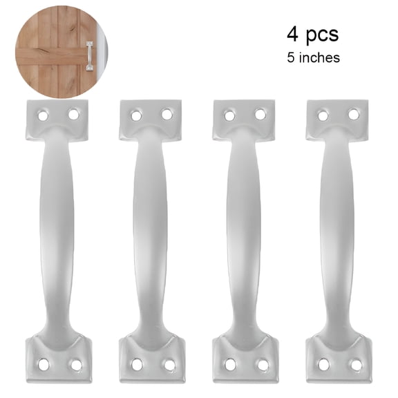 LAMIRO 4PCS Barn Door Handles Black Gate Handles for Wooden Fences 5 Inch Vintage Cabinet Handle Pull for Kitchen Cupboard Furniture Drawer Cabinet Hardware
