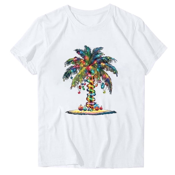 Blusas de Manga Corta para las Mujeres Divertida Impresión Cuello Redondo Camiseta Vintage, Blusas de Primavera para las Mujeres