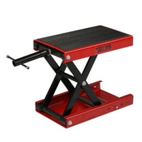 TUFFIOM 1100LBS Motorcycle Scissor Lift Jack，Height Adjustable with Rubber Top Surface & Safety Pin,  Foldable Motorcycle Center Stand for Dirt Bike ATV, Red
