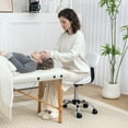 thumbnail image 2 of HOMCOM Tabouret Roulant Réglable avec Dossier, Chaise Tabouret en Similicuir, 2 of 10