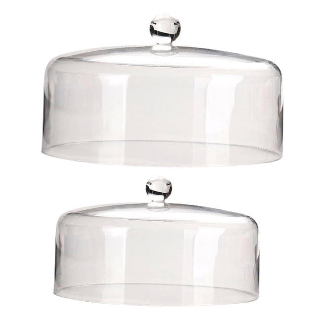 QualitChoice 2x Clear Cake Dome Cover Cake Tray Cake Lid Cover for Candy Birthday Wedding
