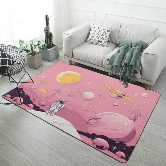 Space Astronaut Cartoon Carpet for Home Decoration Rugs for Bedroom Room Living Room Bathroom Entrance Door Non-slip Comfort Mat