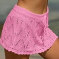 thumbnail image 4 of Aueoeo Womens Crochet Cover Up Skirt Wrap Mini Skirt Vacation Sun Protection Beach Cover Ups Skirt, 4 of 5