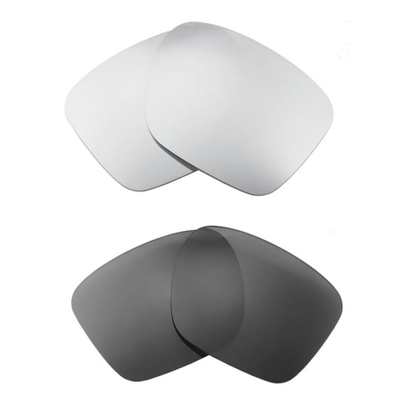 Walleva Polarized Titanium   Black Replacement Lenses For Oakley Sliver XL OO9341 Sunglasses