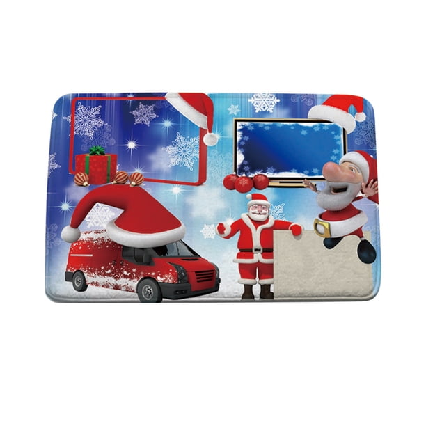 Alfombrilla de puerta de casa de dibujos animados de Navidad, alfombrilla absorbente, alfombrilla de suelo de cocina para sala de estar Wmkox8yii HFSH5629